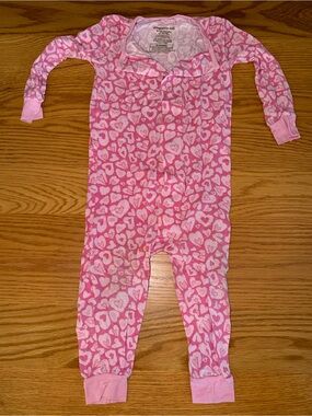 Magnetic Me Pink & White Heart-Print One-Piece Bodysuit